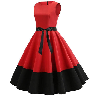 Vestido Rockabilly Vermelho E Preto