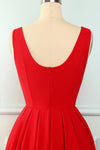 Vestido Vermelho Vintage Com Babados