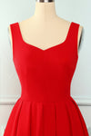 Vestido Vermelho Vintage Com Babados