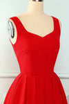 Vestido Vermelho Vintage Com Babados