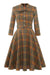 Vestido Vintage Xadrez Marrom