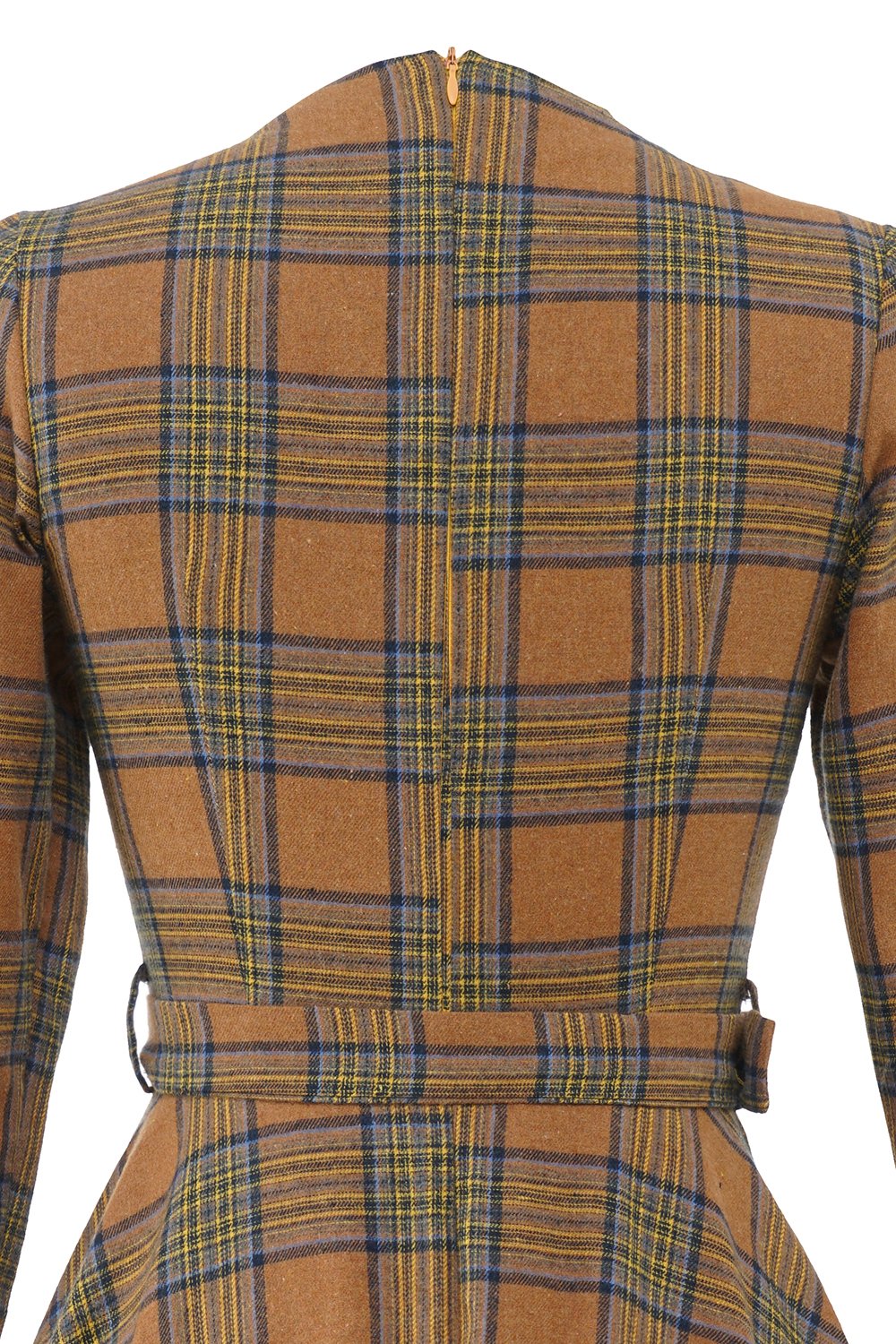 Vestido Vintage Xadrez Marrom