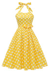 Vestido Vintage Pin Up De Bolinhas Amarelas