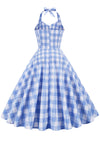 Vestido Retrô Feminino Xadrez Sem Costas