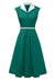 Vestido Verde Vintage Com Lapela Trapézio