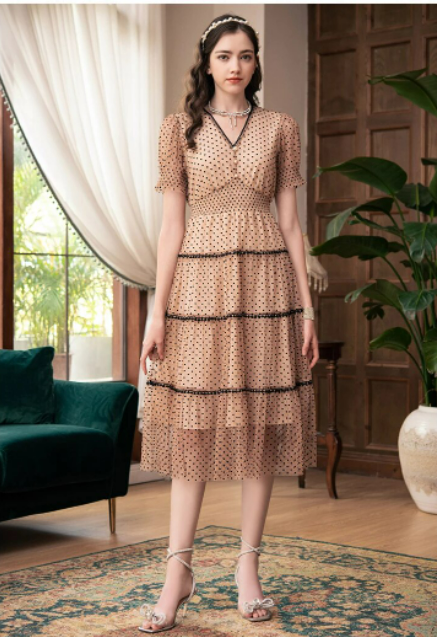 Vestido Champanhe Vintage Anos 40