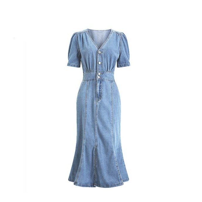 Vestido Azul Céu Anos 40