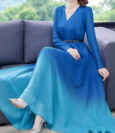 Vestido Azul Vintage Anos 40