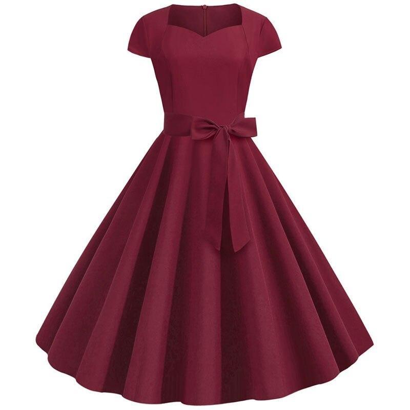 Vestido Vintage Bordô Dos Anos 50