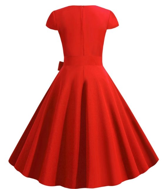 Vestido Vintage Vermelho Dos Anos 50