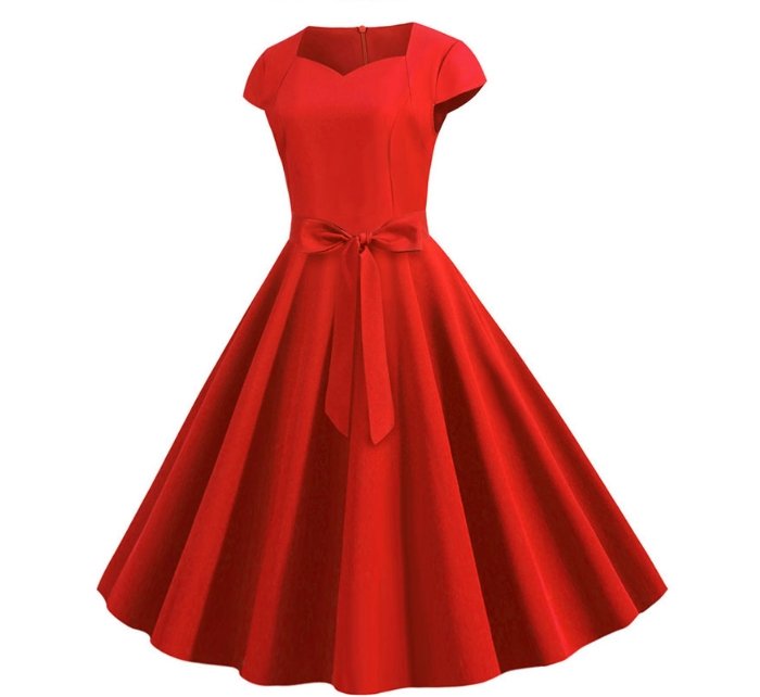 Vestido Vintage Vermelho Dos Anos 50