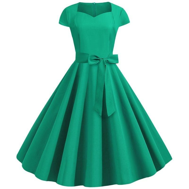 Vestido Vintage Verde Dos Anos 50
