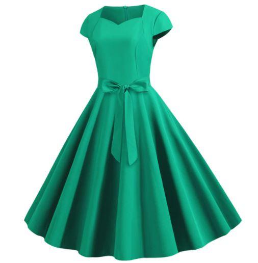 Vestido Vintage Verde Dos Anos 50