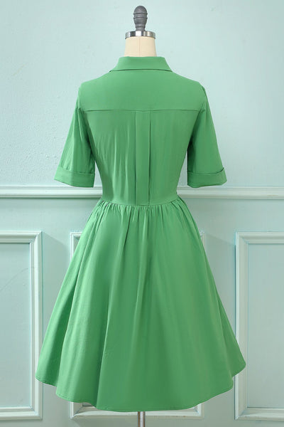 Vestido Plissado Vintage Dos Anos 1950