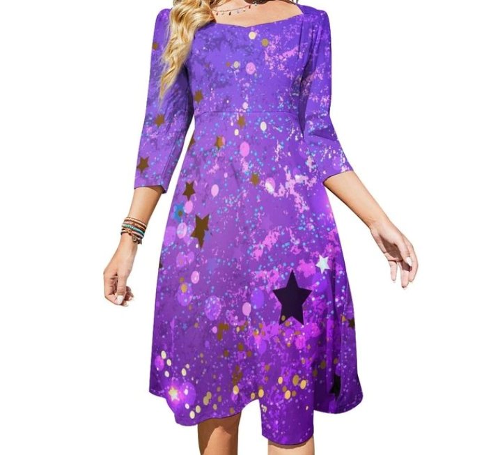 Vestido Feminino Roxo Ano 70 Vintage Esmeralda