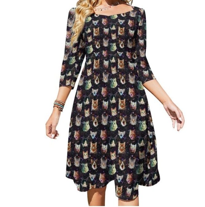 Vestido Feminino Com Estampa Vintage Dos Anos 70