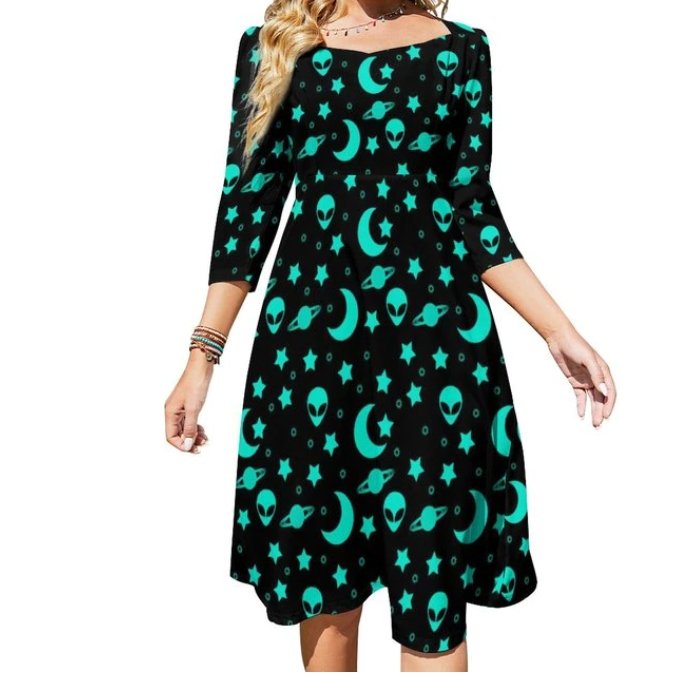 Vestido Feminino Vintage Verde Anos 70