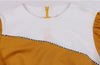 Lindo Vestido De Design Vintage Amarelo E Branco