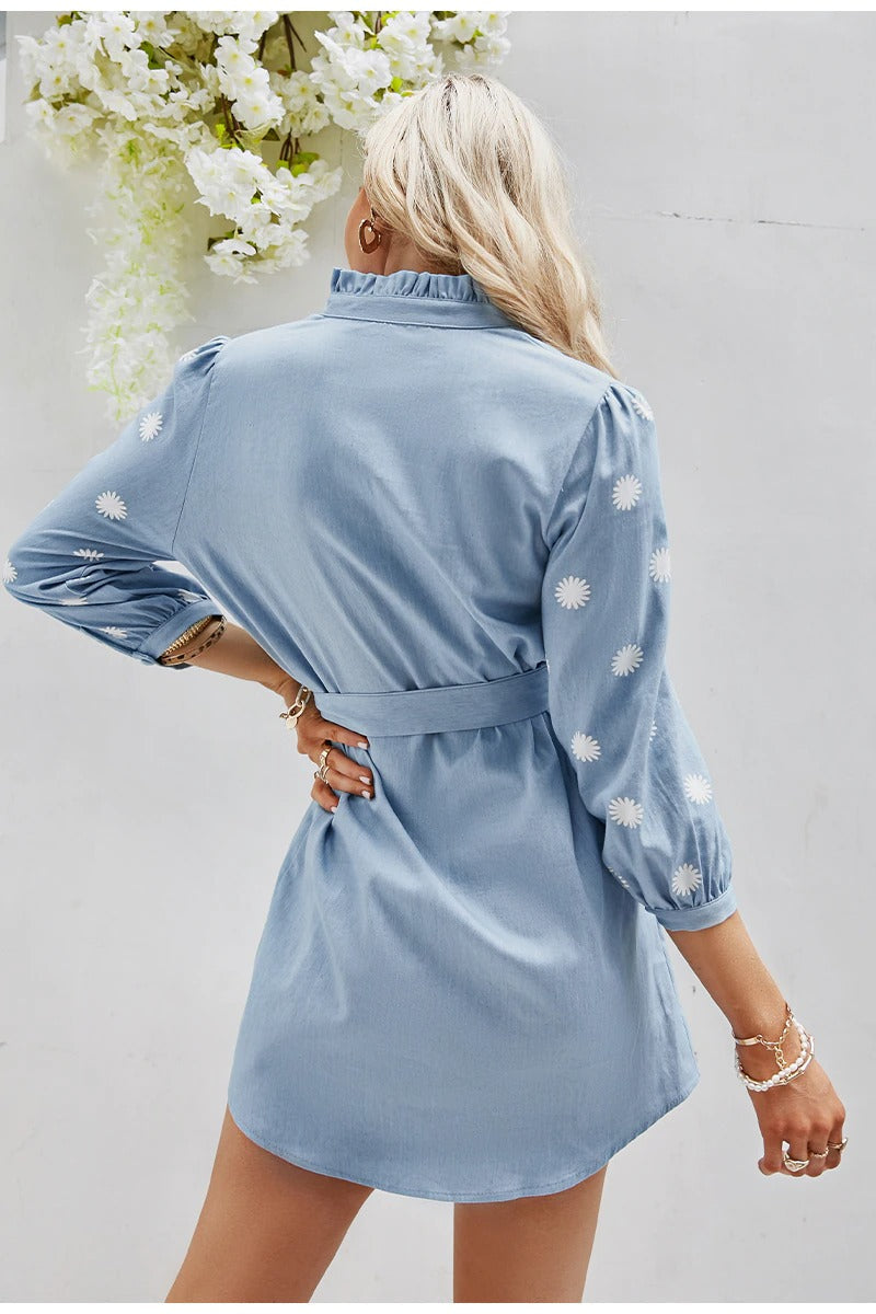 Minivestido Vintage Azul Claro