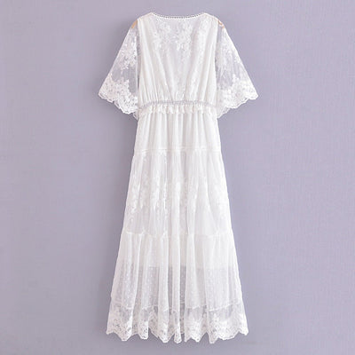 Vestido Branco Da Moda Dos Anos 70