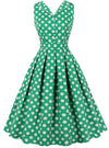 Pequeno Vestido De Bolinhas Verde Anos 50