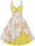 Vestido Vintage Petite Floral Amarelo E Branco