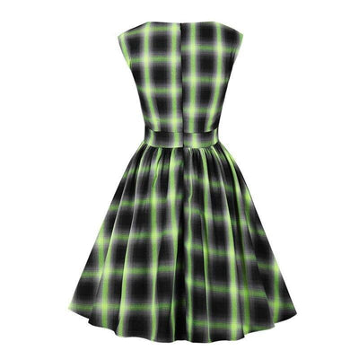 Vestido Xadrez Vintage Sem Mangas