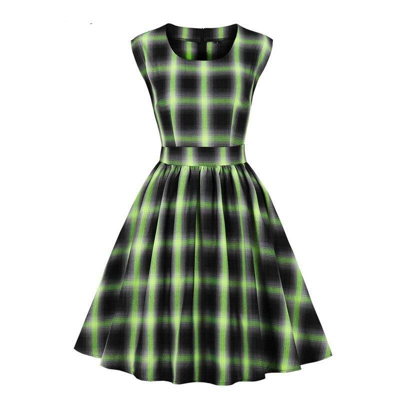 Vestido Xadrez Vintage Sem Mangas