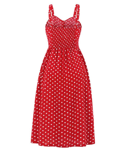 Vestido Vermelho De Bolinhas Dos Anos 60