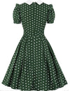 Vestido De Bolinhas Verde Anos 60