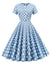 Vestido Vintage Aberto De Bolinhas Azuis