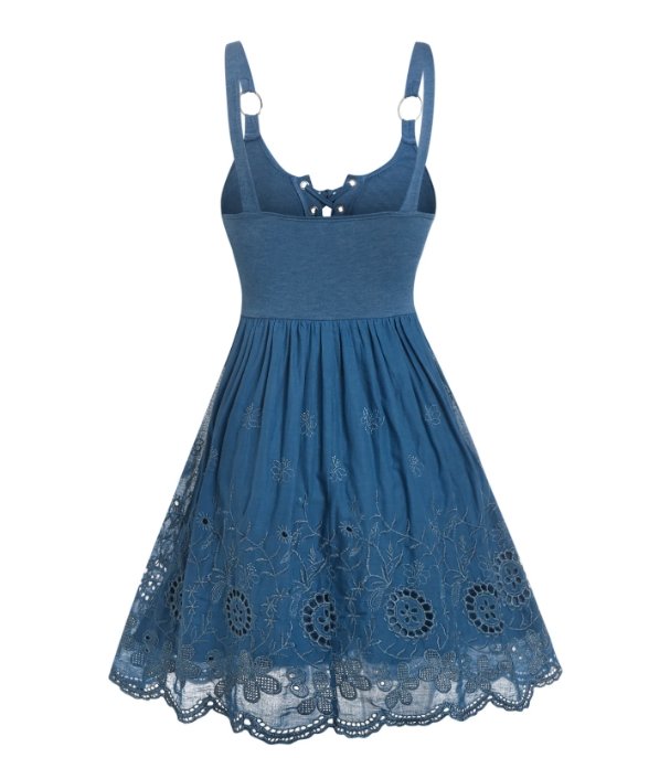 Vestido Americano Azul Dos Anos 1950