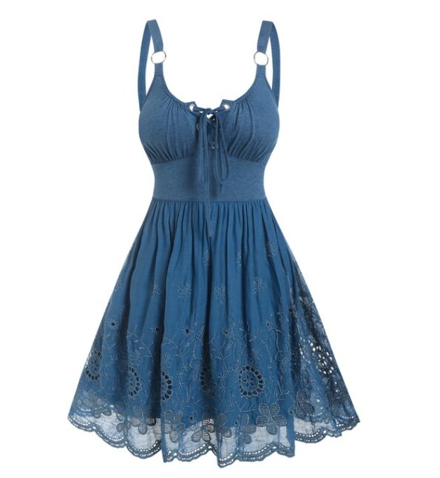 Vestido Americano Azul Dos Anos 1950