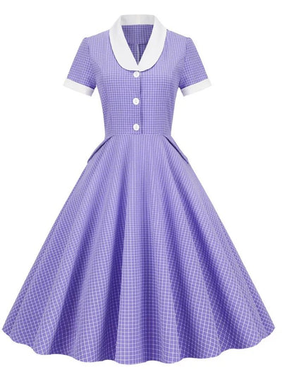 Vestido Americano Lavanda Anos 50