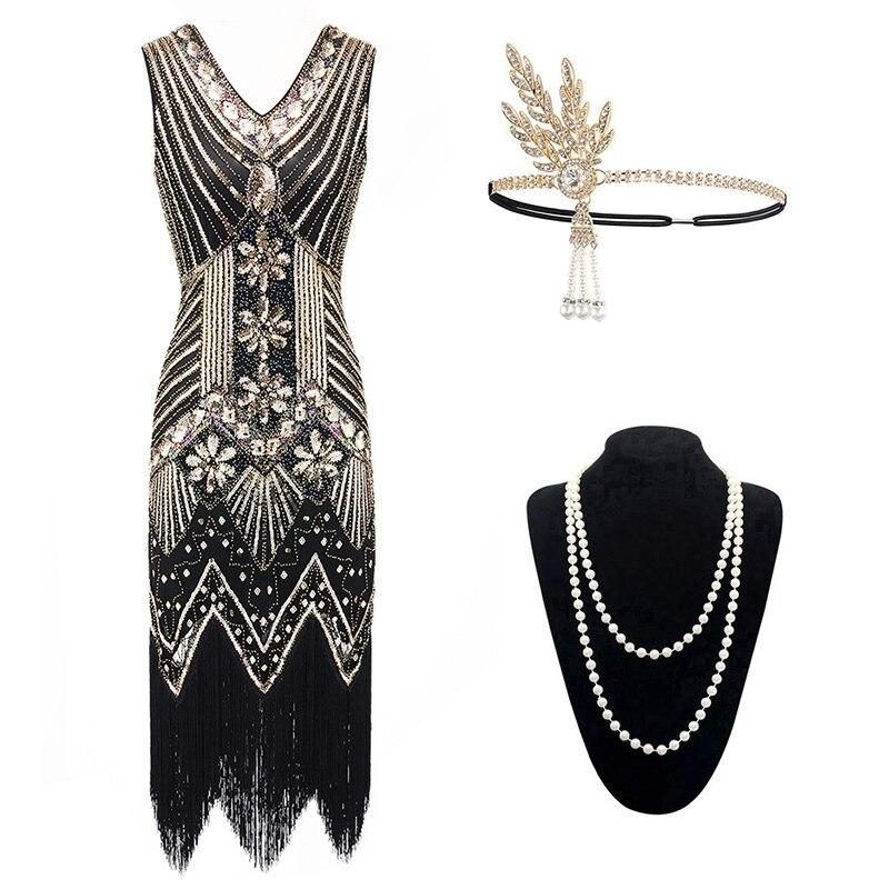 Gatsby Vestido Dourado Anos 20