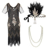 Vestido Preto E Dourado Anos 20 Plus Size