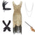 Vestido Vintage Anos 20 Bege Preto