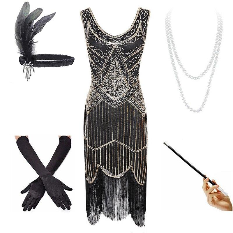 Vestido Dourado Vintage Dos Anos 1920