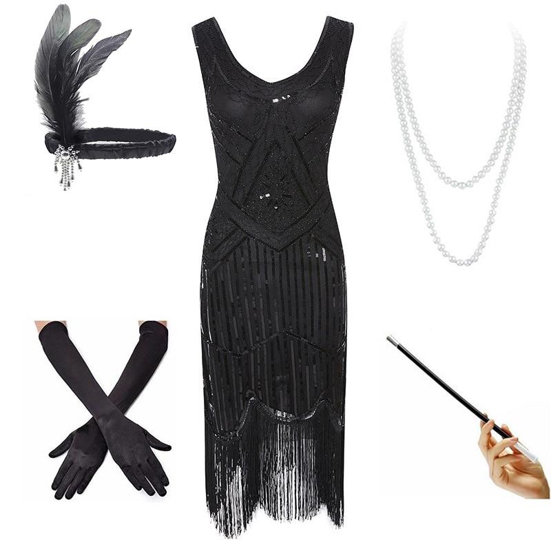 Vestido Vintage Preto Dos Anos 1920