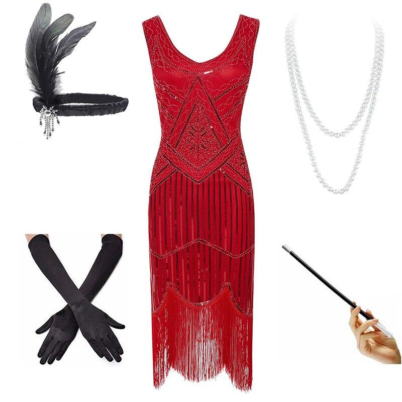 Vestido Vintage Vermelho Dos Anos 1920