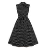 Vestido De Bolinhas Preto E Branco Vintage Americano Dos Anos 1950