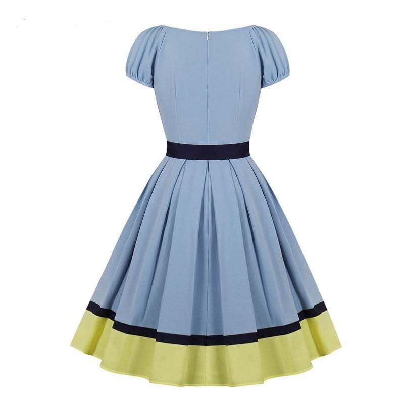 Vestido Bicolor Anos 50