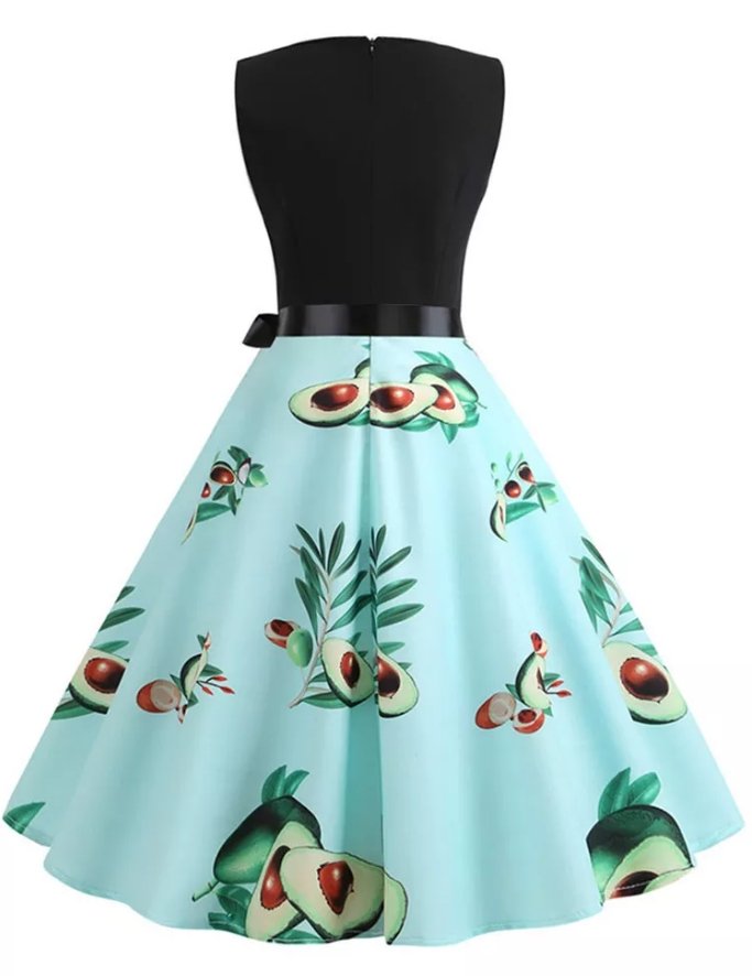 Vestido Azul Pastel Anos 50