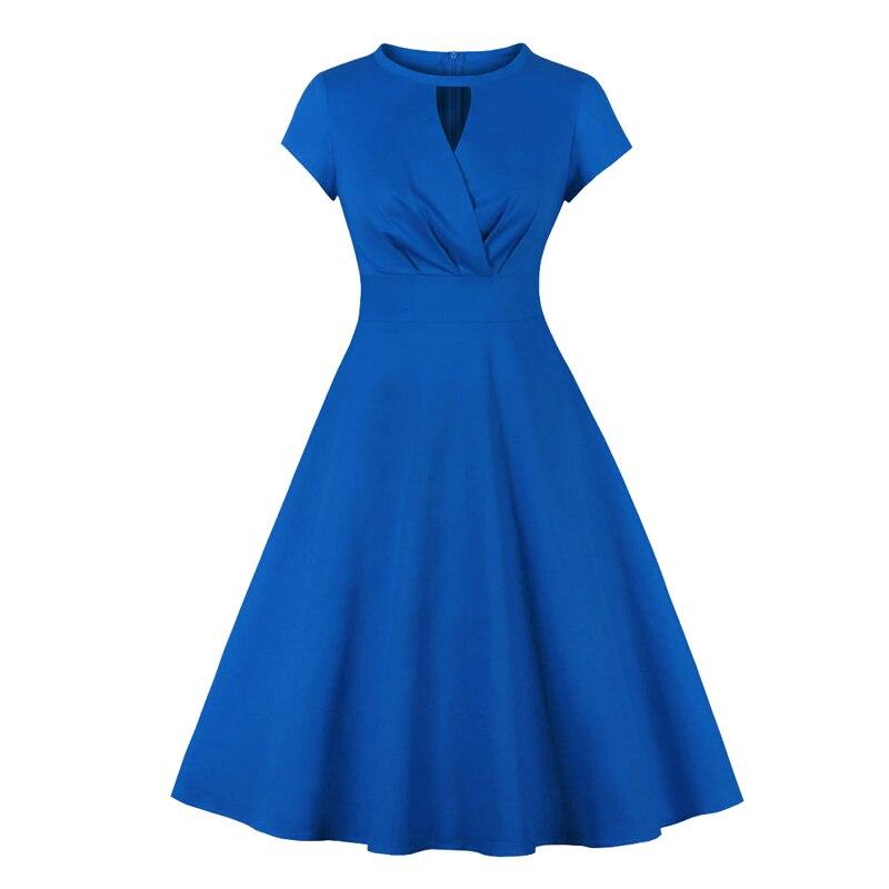 Vestido Dos Anos 50 Cache Coeur Azul