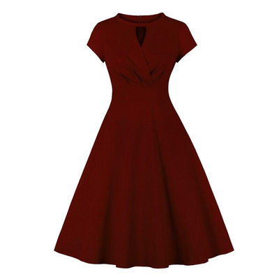 Vestido Cache Coeur Borgonha Anos 50