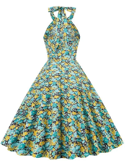 Vestido Floral Chique Dos Anos 50