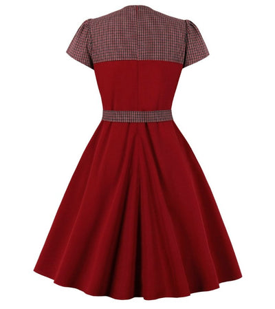 Vestido Vermelho Chique Dos Anos 50