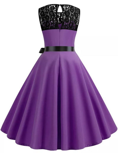 Vestido Flare Roxo Anos 50