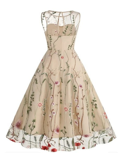 Vestido Flor Amarela Dos Anos 50