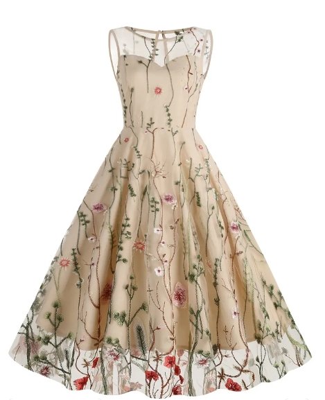 Vestido Flor Amarela Dos Anos 50